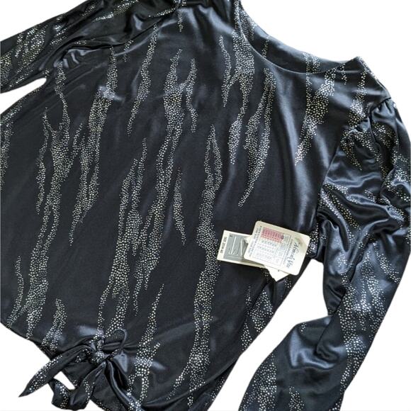 Vintage Distinctly Different women's top black silver size 20W NWT - Picture 2 of 9